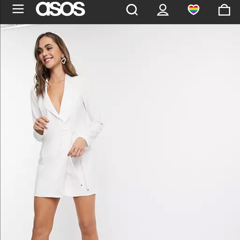 ASOS DESIGN mini tux dress with rope tie- Size 6